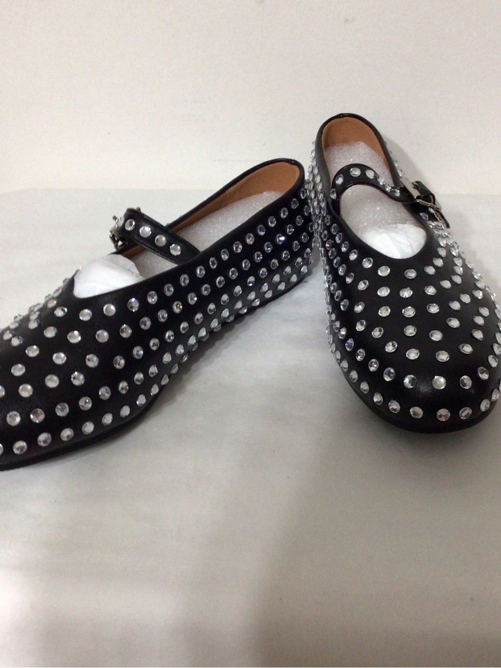 Rhinestone Black Mary Jane Flats - Picture 2 of 9